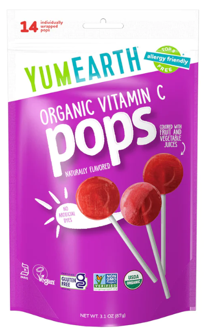 Yum Earth Organic Vitamin C Lollipops - 14 pcs