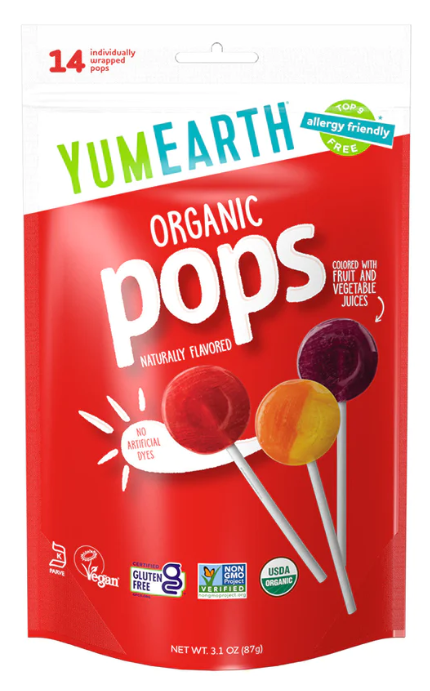 Yum Earth Organic Fruit Lollipops - 14 pcs